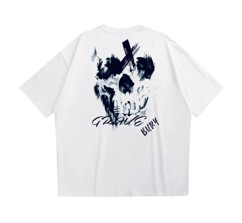 Rainbowtouches 2022 Vintage New Brand Mens T-Shirt High Street Tidal Current Skull Pattern Mens T Shirt Men Hip Hop Women  Shirt Street King Limited