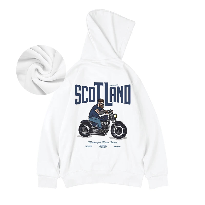 Autumn Motorcycle Men's Printed Hoodies Hip Hop Fashion Streetwear Baggy Sweatshirts Hombre Vintage Pullover Fleece Y2K Hoodie Street King Limited