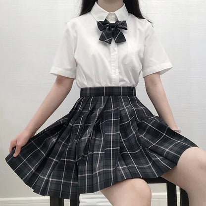 Jk Uniforms Gyaru School Uniform for Girl Student Pleated Skirt Uniform Set Women Short Sleeve Bow Tie Seifuku Japanese Style Street King Limited