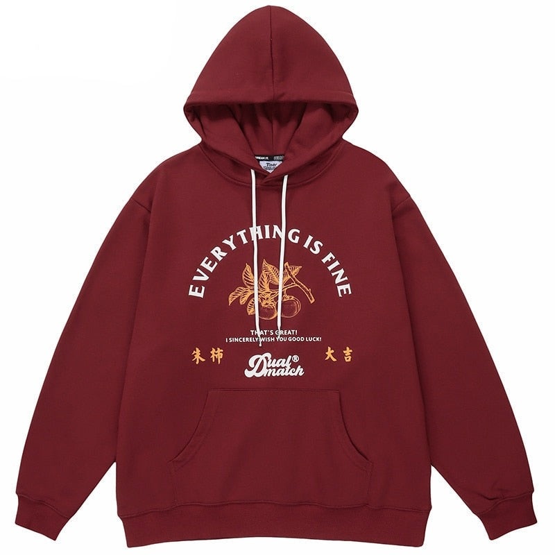 "Everything Is Fine" Unisex Men Women Streetwear Graphic Hoodie Daulet Apparel