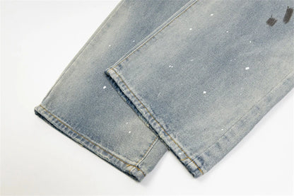 mens fashion ripped jeans blue straight baggy jeans trousers luxury loose casual distressed denim pants male 1 unique jeans style 4455