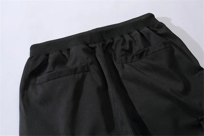 US Size Streetwear Sweatpants Men Jogger Ribbon Pocket Elastic Waist 2022 Fashion Hip Hop Mens Joggers Cargo Black Pants HZ155 Street King Limited