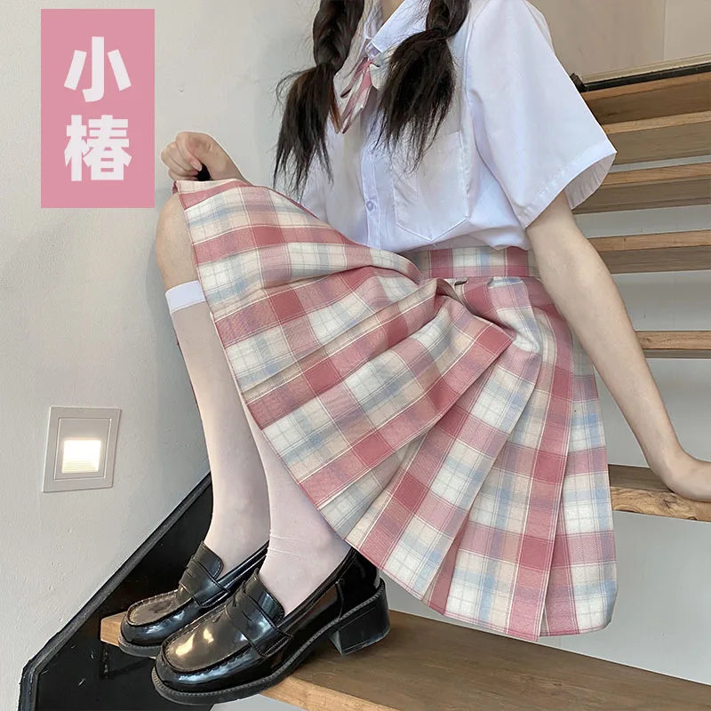 Jk Uniforms Gyaru School Uniform for Girl Student Pleated Skirt Uniform Set Women Short Sleeve Bow Tie Seifuku Japanese Style Street King Limited