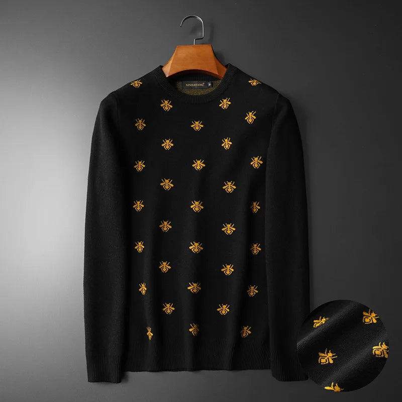 New 2022 men Luxury Winter gentleman embroidery Bees Knit Casual Sweaters pullover Asian Plug Size High quality Drake #E109 Street King Limited