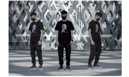 US Size Streetwear Sweatpants Men Jogger Ribbon Pocket Elastic Waist 2022 Fashion Hip Hop Mens Joggers Cargo Black Pants HZ155 Street King Limited