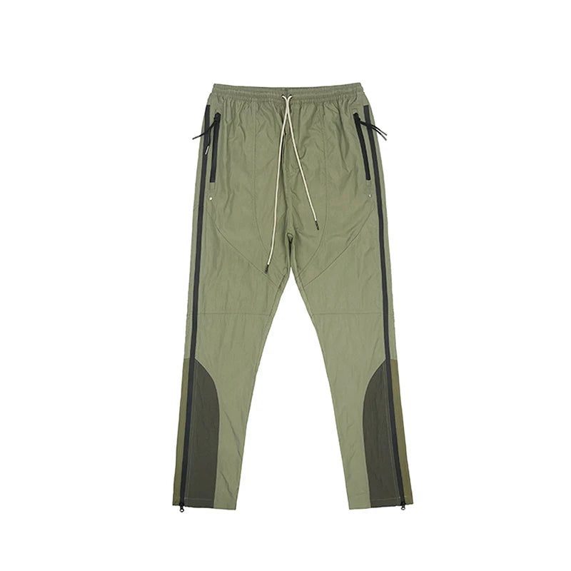 Hip Hop Side Zipper Color Block Vibe Style Casual Track Pants Mens Harajuku Drawstring Loose Oversize Trousers Streetwear Street King Limited