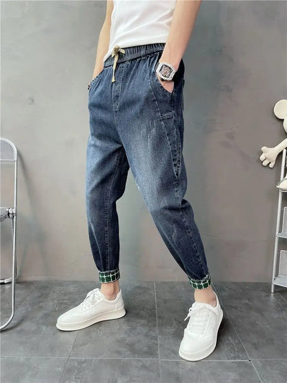 Korean Fashion Harem Jeans Men High Quality Loose All-match Male Jean Trousers 2024 Spring Autumn Trend Straight Leg Denim Pants Street King Limited