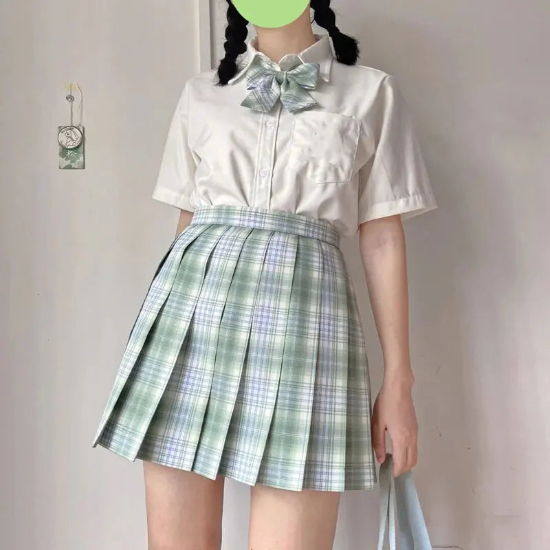 Jk Uniforms Gyaru School Uniform for Girl Student Pleated Skirt Uniform Set Women Short Sleeve Bow Tie Seifuku Japanese Style Street King Limited