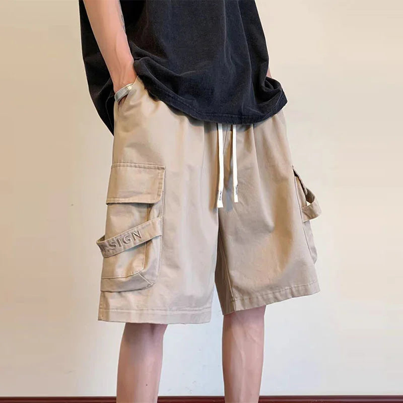 summer mens cargo shorts 2024 new outdoor multi pocket basketball casual loose work pants male drawstring y2k bermuda hombre utility cargo pants