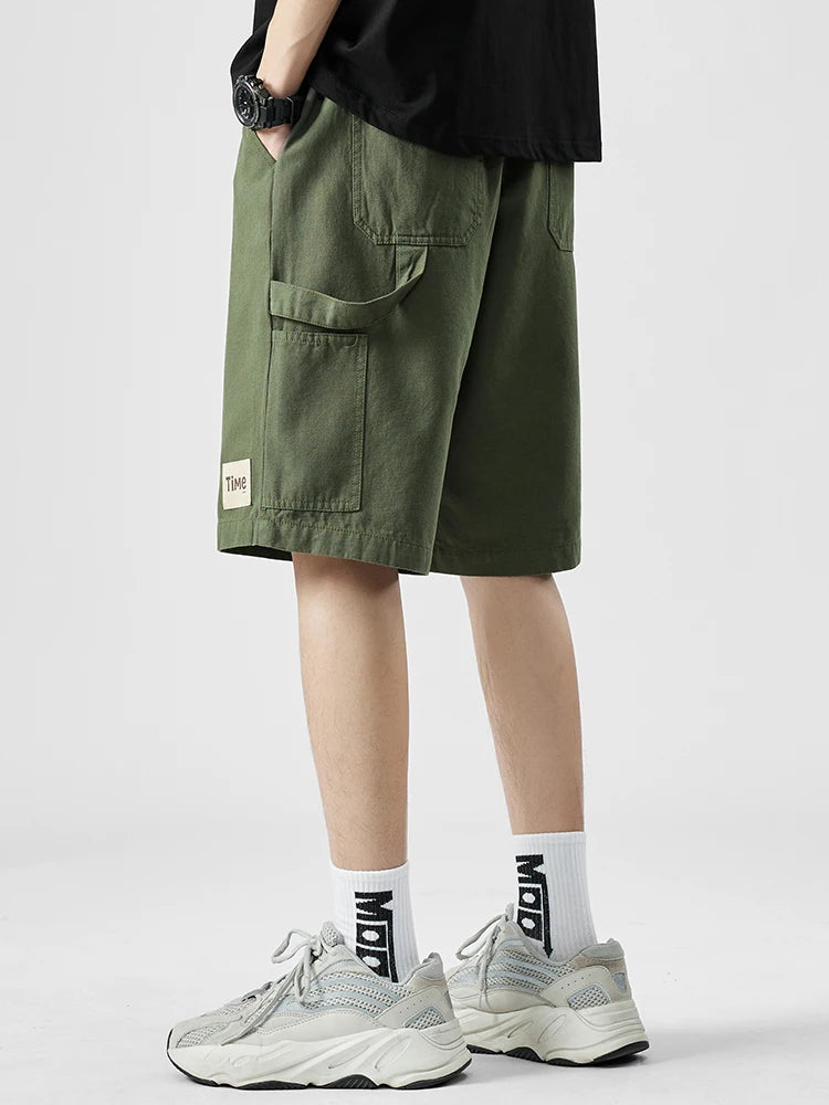 summer american casual retro shorts for men 2025 new loose straight short sweatpant streetwear fashion five point baggy bermudas unique joggers style 346