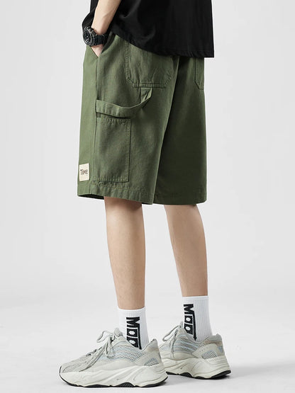 summer american casual retro shorts for men 2025 new loose straight short sweatpant streetwear fashion five point baggy bermudas unique joggers style 346
