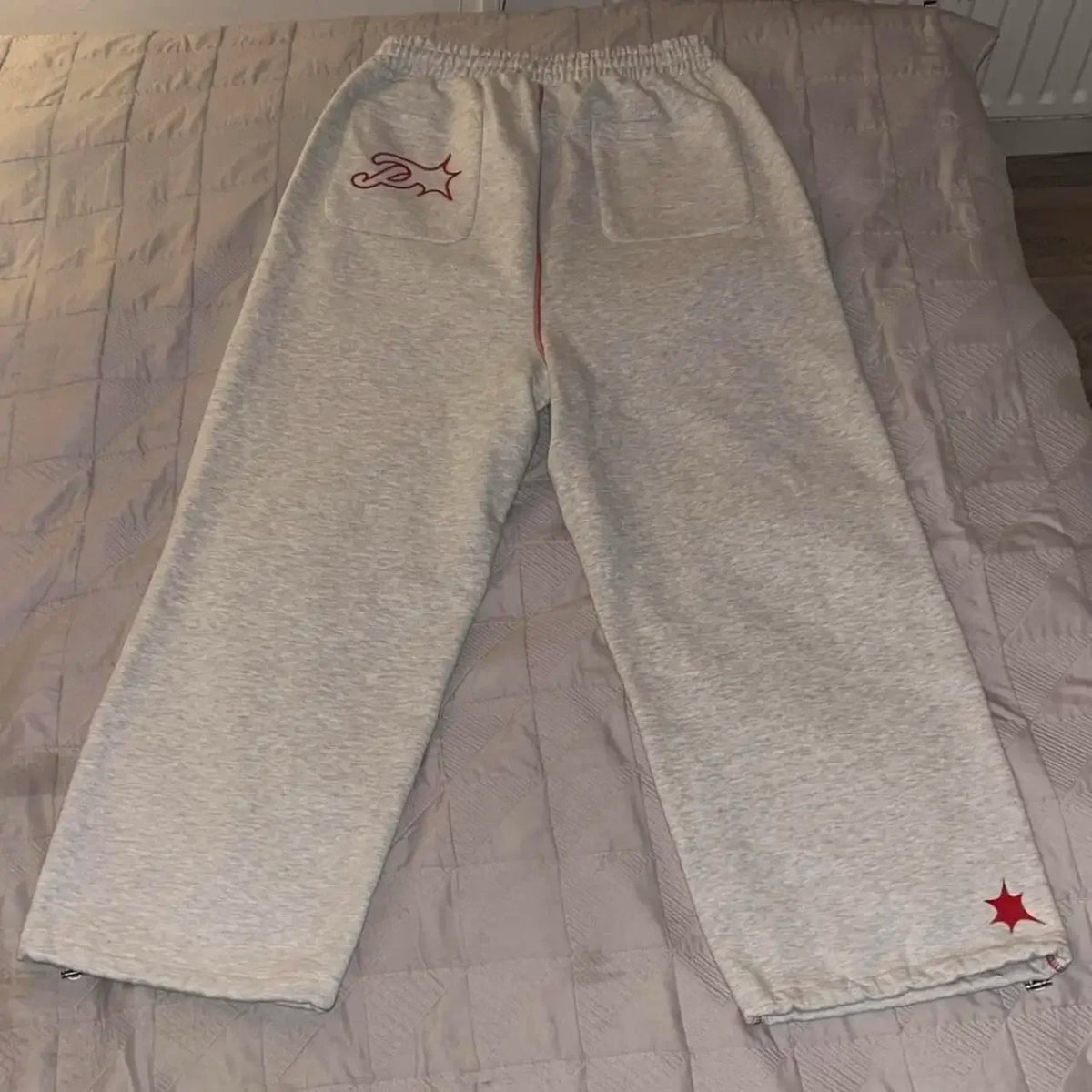 Harajuku Hip Hop Letter Y2K Streetwear PROTECT Sweatpants  Men Women Pattern Embroidered Casual Pants Gray Drawstring Trousers Street King Limited