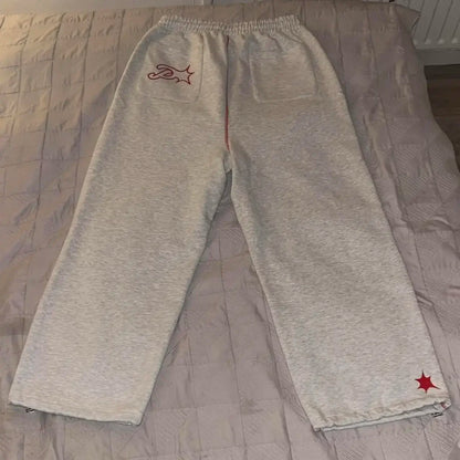 Harajuku Hip Hop Letter Y2K Streetwear PROTECT Sweatpants  Men Women Pattern Embroidered Casual Pants Gray Drawstring Trousers Street King Limited