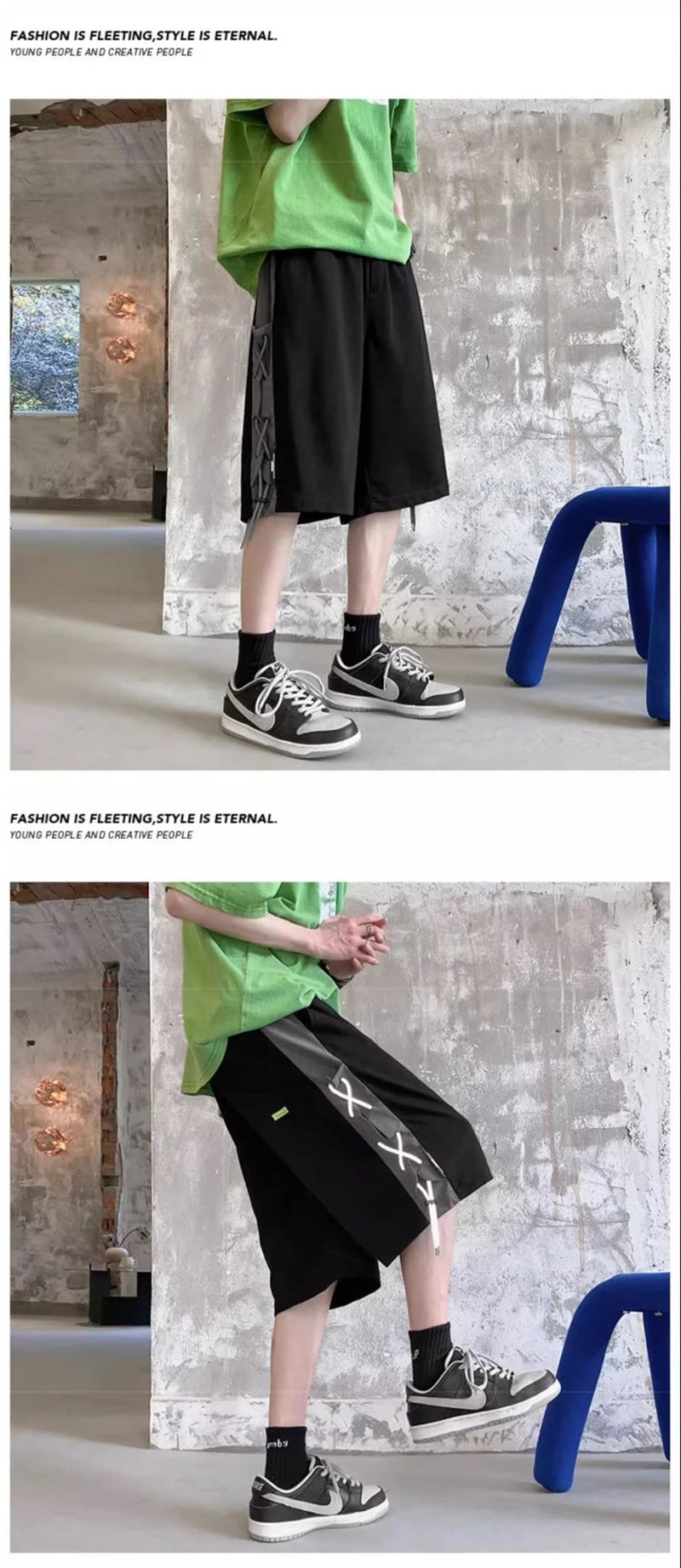 mens stitching rope athletic shorts drawstring breathable patchwork short pants summer outdoor streetwear y2k bermudas hombre unique shorts style 3230