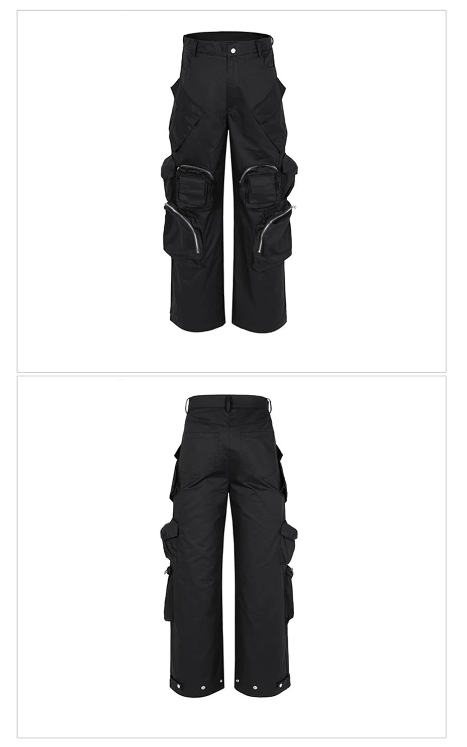 techwear baggy cargo pants multi pocket luxury designer fashion loose pants hip hop harajuku black trousers unique cargo style 1079