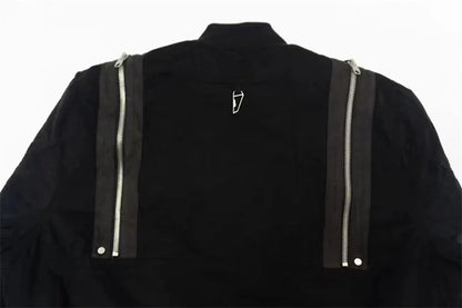 undermycar 2023 deconstructed multi zipper autumn winter flight jacket unique default style 3825