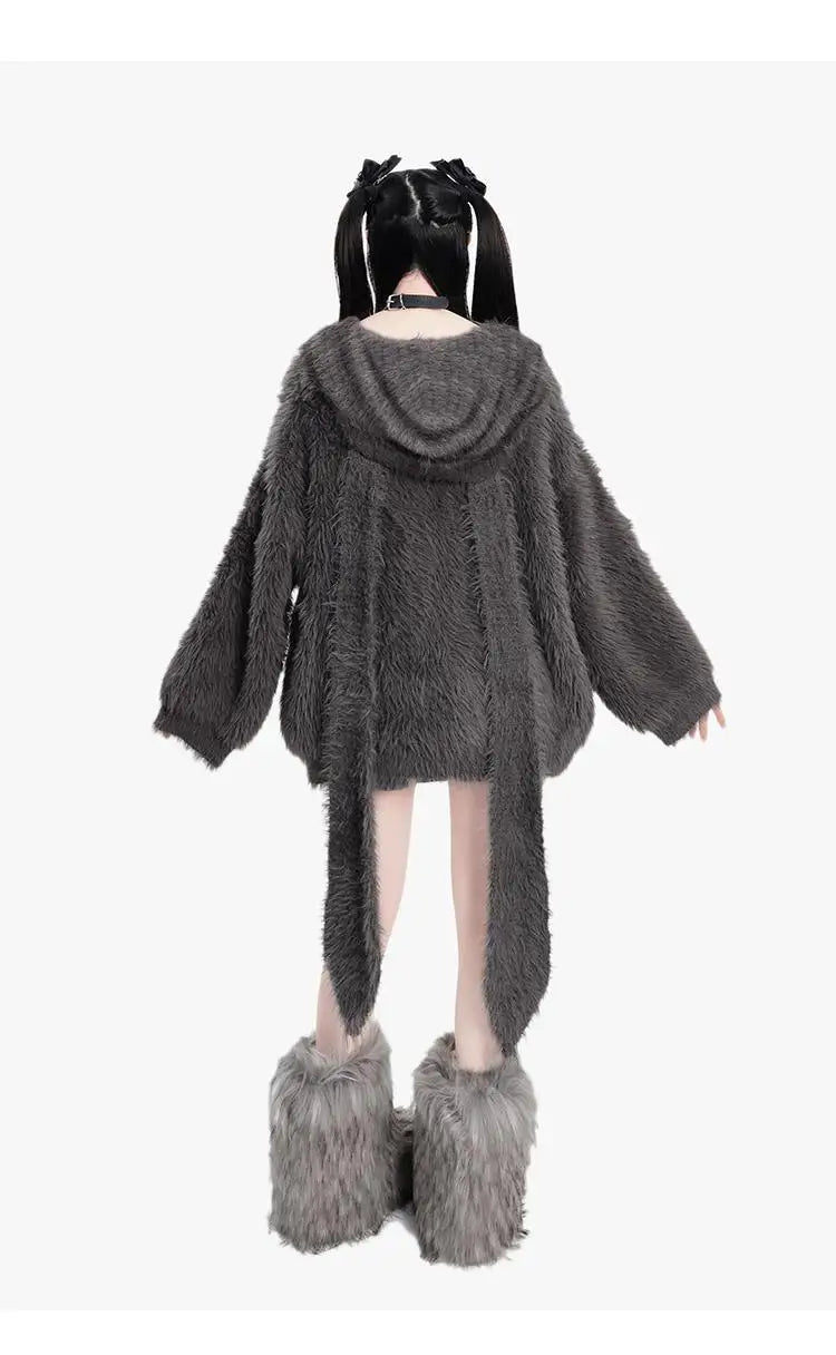 plush faux mink fur thick cardigan sweater jacket for women pro choice loose medium to long style coat women winter y2k tops unique default style 745