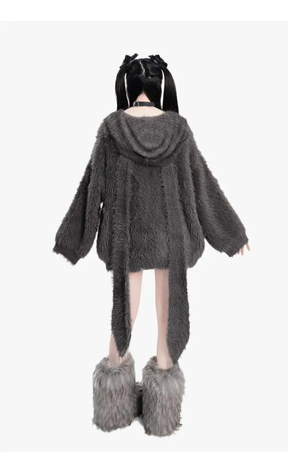 plush faux mink fur thick cardigan sweater jacket for women pro choice loose medium to long style coat women winter y2k tops unique default style 745