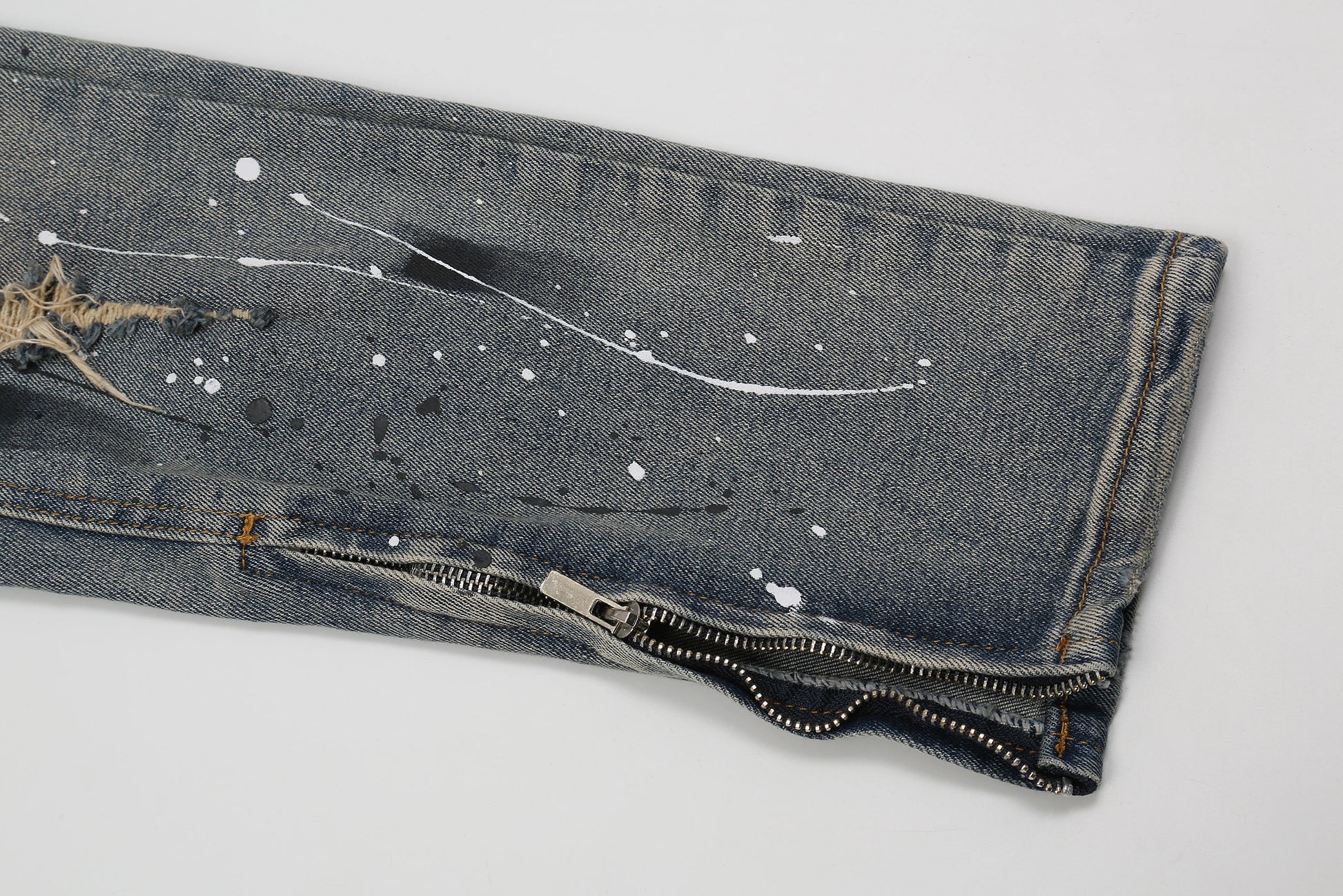 bottom zipper destroyed jeans skinny jeans ripped slim men biker jeans fashion graffiti printed streetwear hip hop pants joggers unique joggers style 5138