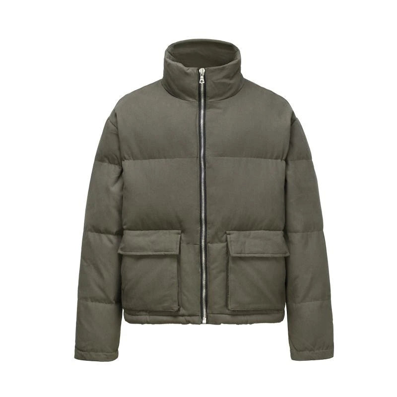 mens jacket winter parkas streetwear thicken warm washed solid zipper cotton padded bomber jackets harajuku fashion casual coat minimalist street pants