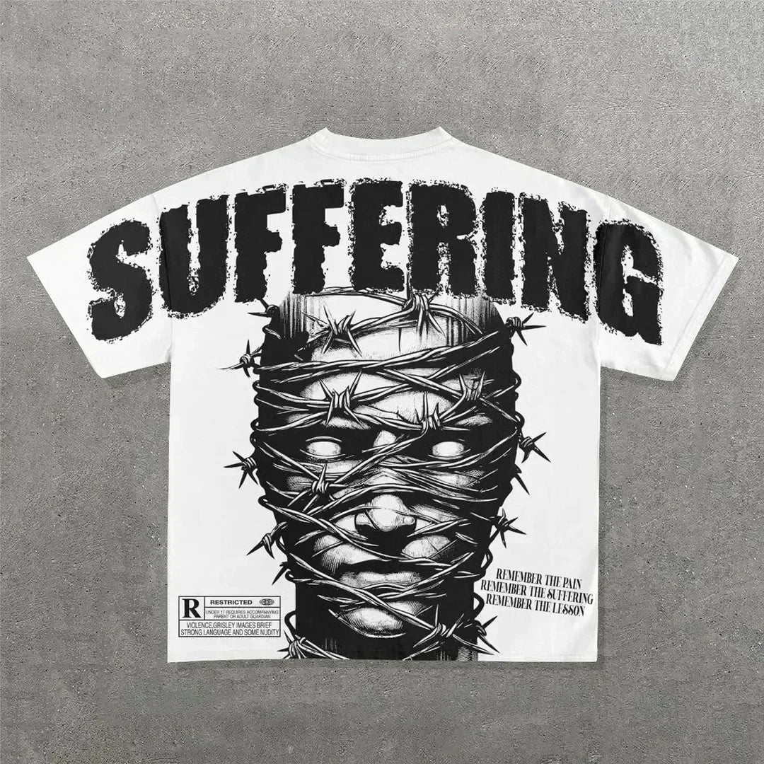 New Gothic Pigeon Crown Letter Printed Large Pattern T-shirt Cotton Shirt Couple High Street Y2K Top Gothic T-shirt  pro choice Street King Limited