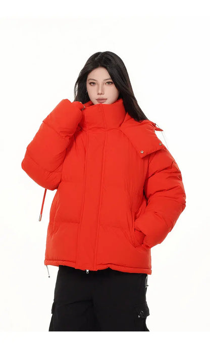 men women winter fashion loose casual cotton padded hooded parkas jacket campus boy gril thicken warm snow coat outerwear unique default style 1090