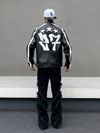 men racing jackets fashion letter embroidery patchwork jacket coats hip hop pu lether outerwear autumn casual streetwear jackets unique default style 4493