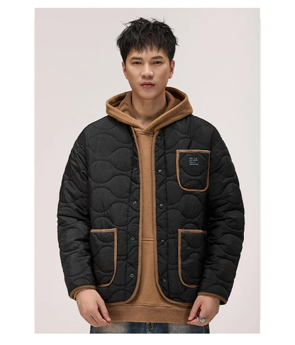 autumn winter quilted jacket men thick plaid blazer jacket commuter man business streetwear fashion suit coat outerwear unique default style 1398