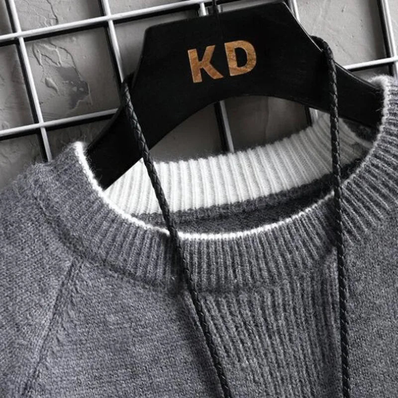 Brand Clothing Men Winter High Quality Knitted Sweaters/Male Slim Fit Solid Color Round Neck Pullover Man Casual Sweaters 3XL Street King Limited