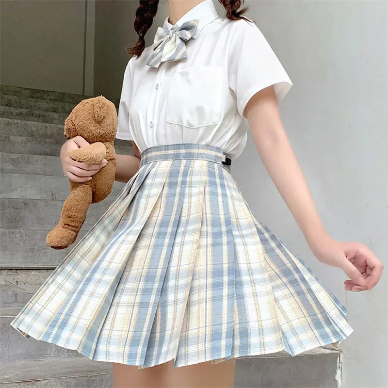 Jk Uniforms Gyaru School Uniform for Girl Student Pleated Skirt Uniform Set Women Short Sleeve Bow Tie Seifuku Japanese Style Street King Limited