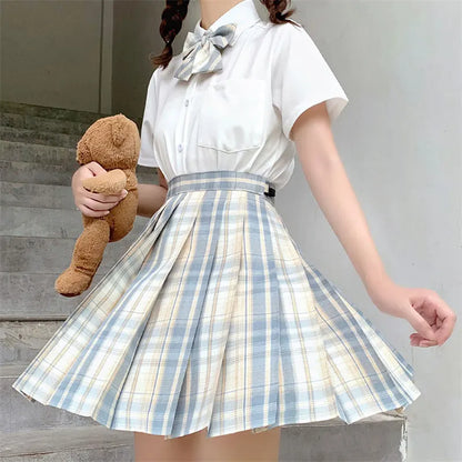 Jk Uniforms Gyaru School Uniform for Girl Student Pleated Skirt Uniform Set Women Short Sleeve Bow Tie Seifuku Japanese Style Street King Limited