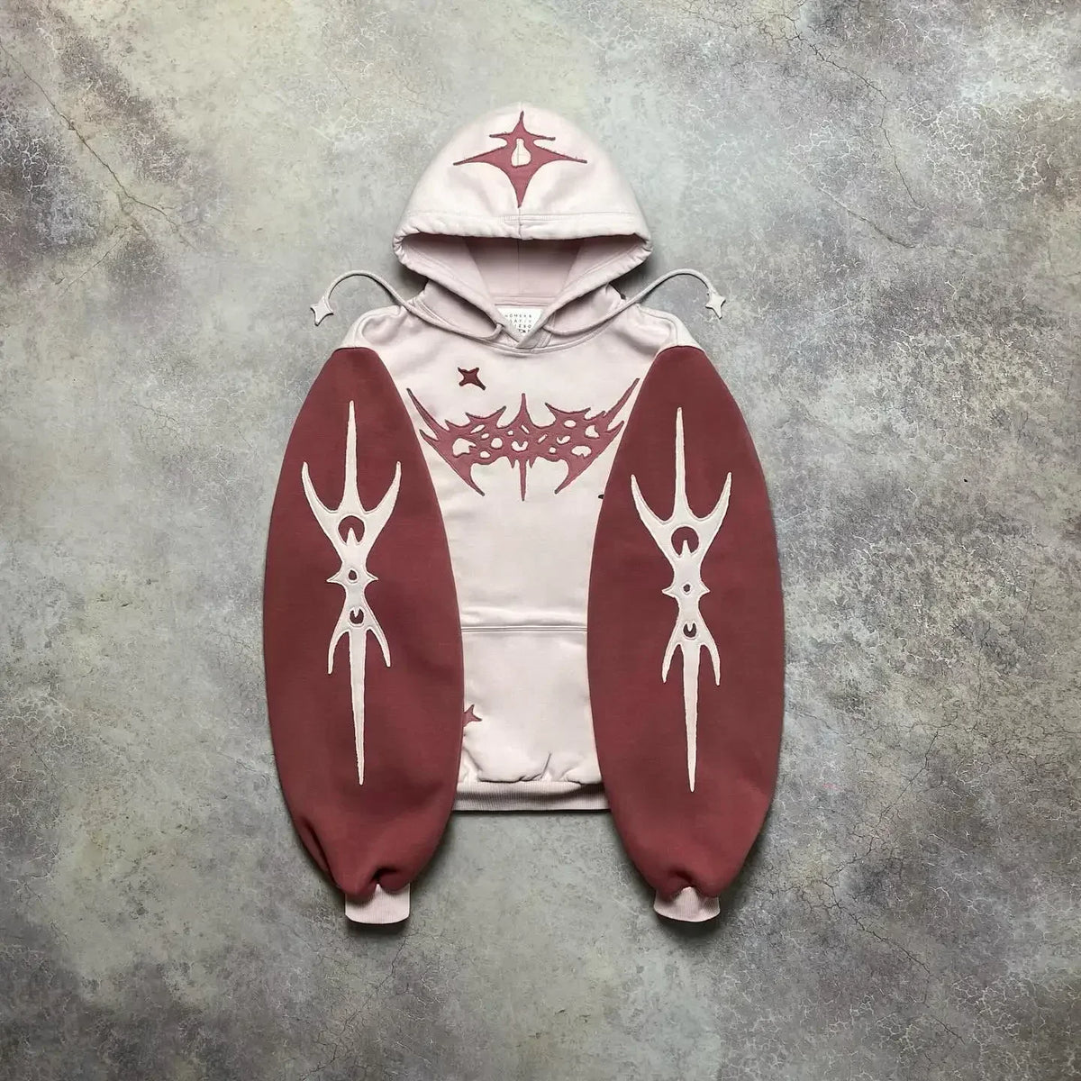 Y2k Patch Design Loose Zip Hoodies for men Geometric Pattern Splicing Sweatshirt Gothic Streetwear Oversized Casual Men Clothing Street King Limited