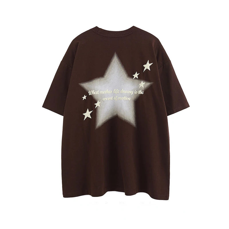 Fashion korean style personality printed graphic T shirt summer men women street hip hop Y2K Simplicity retro oversized T shirt Street King Limited