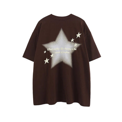 Fashion korean style personality printed graphic T shirt summer men women street hip hop Y2K Simplicity retro oversized T shirt Street King Limited