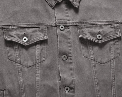 2023 autumn and winter solid color washed gray jeans jackets for men harajuku cleanfit baggy y2k denim coat oversized loose tops unique jeans style 43