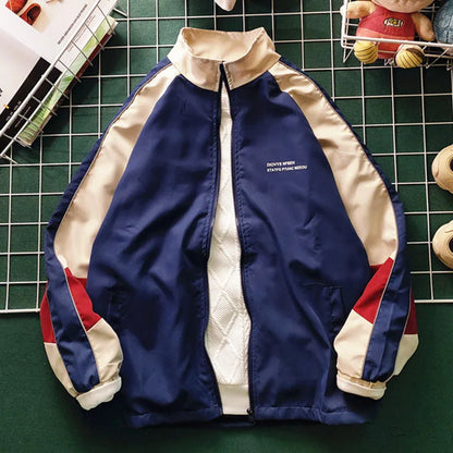 hip hop varsity baseball jackets mens harajuku patchwork color block coats oversized casual loose thin windbreaker jacket unisex menswear bottoms