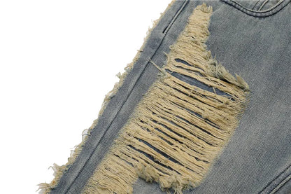 fashion ripped denim jeans mens destoryed holes zipper straight trousers jeans hip hop streetwear new casual joggers jeans pants unique joggers style 2097