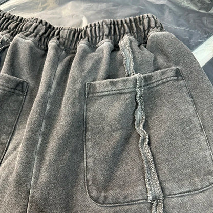 New 2024 Novelty High THUG CLUB Old Washed Rhine Stone Heavy Skateboard Street Cotton Casual Shorts Kanye Hip-hop Parkour #U46 Street King Limited