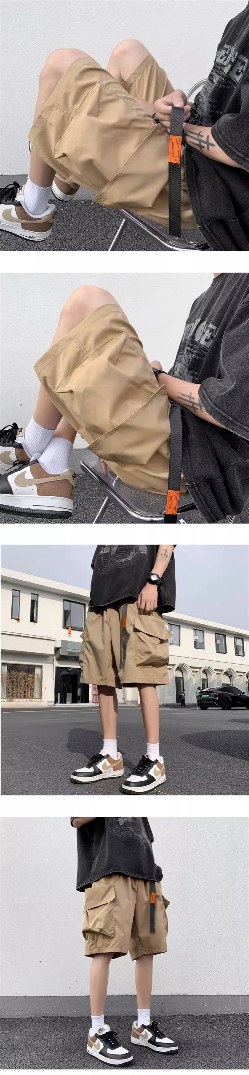 american functional cargo shorts for men 2024 summer multi pockets baggy gym short pants y2k streetwear bermuda shorts hombre unique cargo style 379