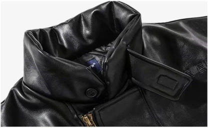 japanese street motorcycle set men thickened stand collar hip hop leather jacket harajuku casual pants 2 pcs bomber suit 2023 unique default style 4345