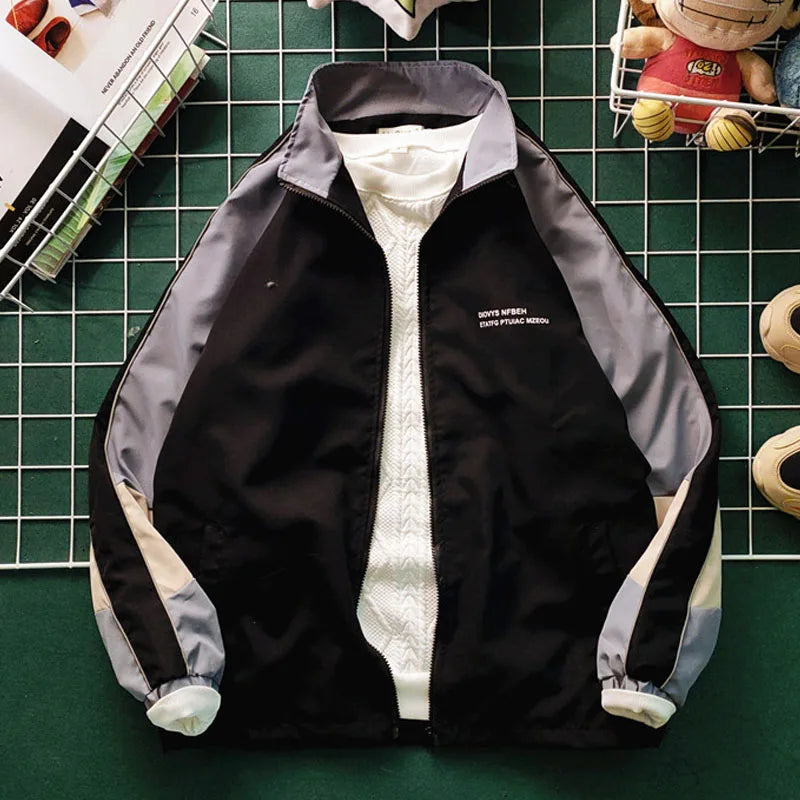 hip hop varsity baseball jackets mens harajuku patchwork color block coats oversized casual loose thin windbreaker jacket unisex clean everyday pants