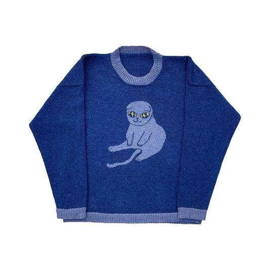 Y2K Women's Sweater Clothing Vintage Knitted Wool Sweater Jumper Round Neck Stripe Cute patterns Round Neck Long Sleeve Clothing Street King Limited