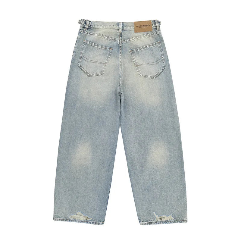 Straight Jeans with torn knees Street King Limited