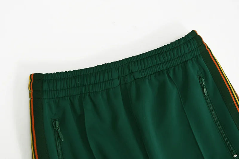 good quality brown motion casual pants men woman lovers trend side edge weaving embroidery drawstring loose trousers unique default style 4831