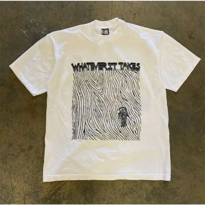 American retro high street trendy brand skeleton short-sleeved T-shirt for men and women in summer, versatile loose half-sleeved Street King Limited