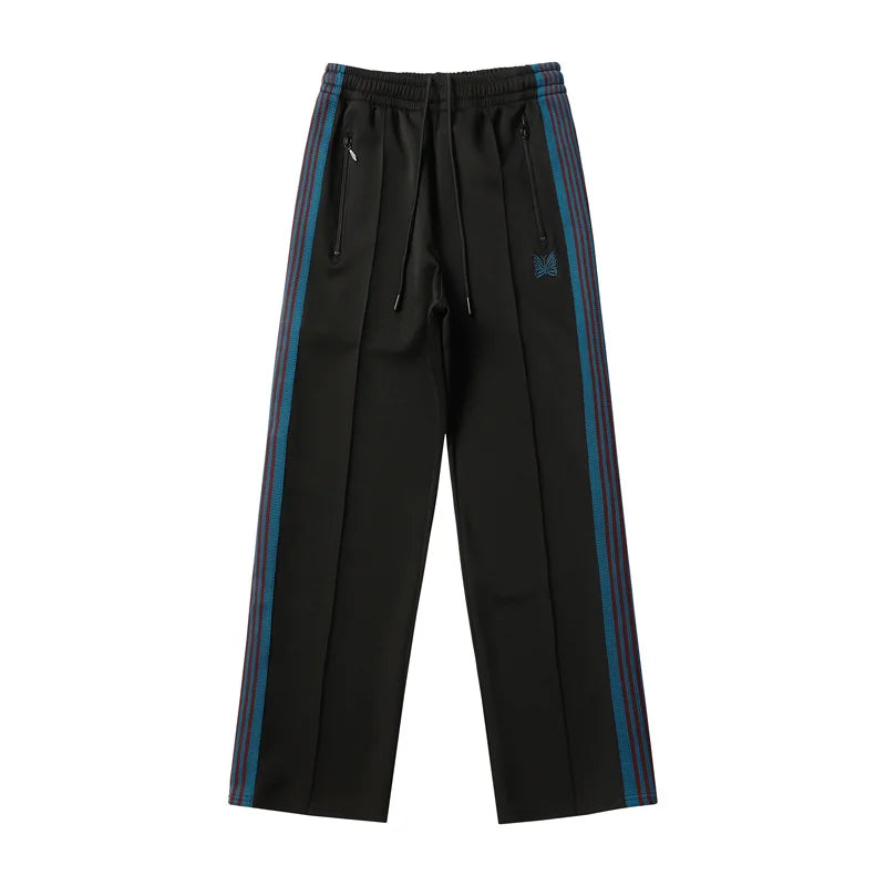 best quality embroidery logo new pants men woman side edge weaving stripe drawstring loose casual grey motion trousers unique default style 4924