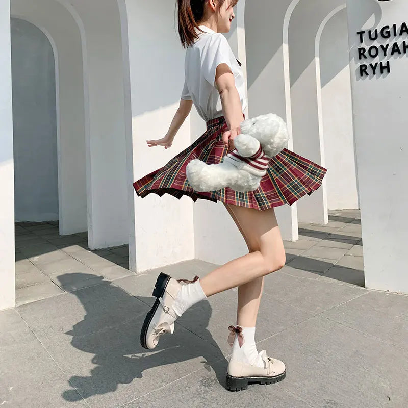 Jk Uniforms Gyaru School Uniform for Girl Student Pleated Skirt Uniform Set Women Short Sleeve Bow Tie Seifuku Japanese Style Street King Limited