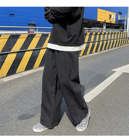Men Wide Leg Jeans Loose Straight Baggy Denim Pant Men's Women's Streetwear Skateboard Pants Oversized Hip Hop Casual Trousers Street King Limited