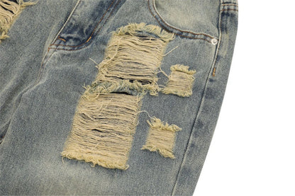 2024 ripped jeans high street straight trousers destroyed hole baggy denim pants vintage retro hip hop 1 unique jeans style 4502