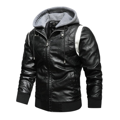 Autumn Winter Bomber Leather Jacket Men Scorpion Embroidery Hooded Jacket PU Leather Motorcycle Mens Ryan Gosling Drive Jacket Street King Limited